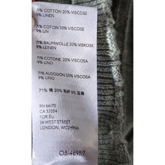 Free People Beach Mary One Shoulder Top Small Green Linen Ribbed Knit Sweater - Picture 5 of 10